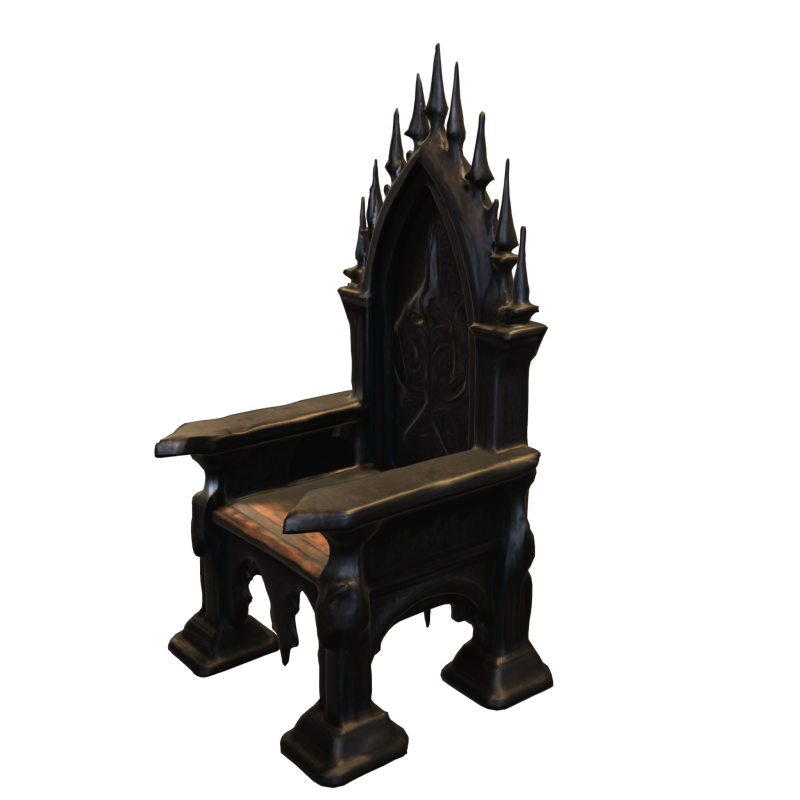 Dark Gothic Throne 3D 模型 .c4d .max .obj .3ds .fbx .stl .blend 