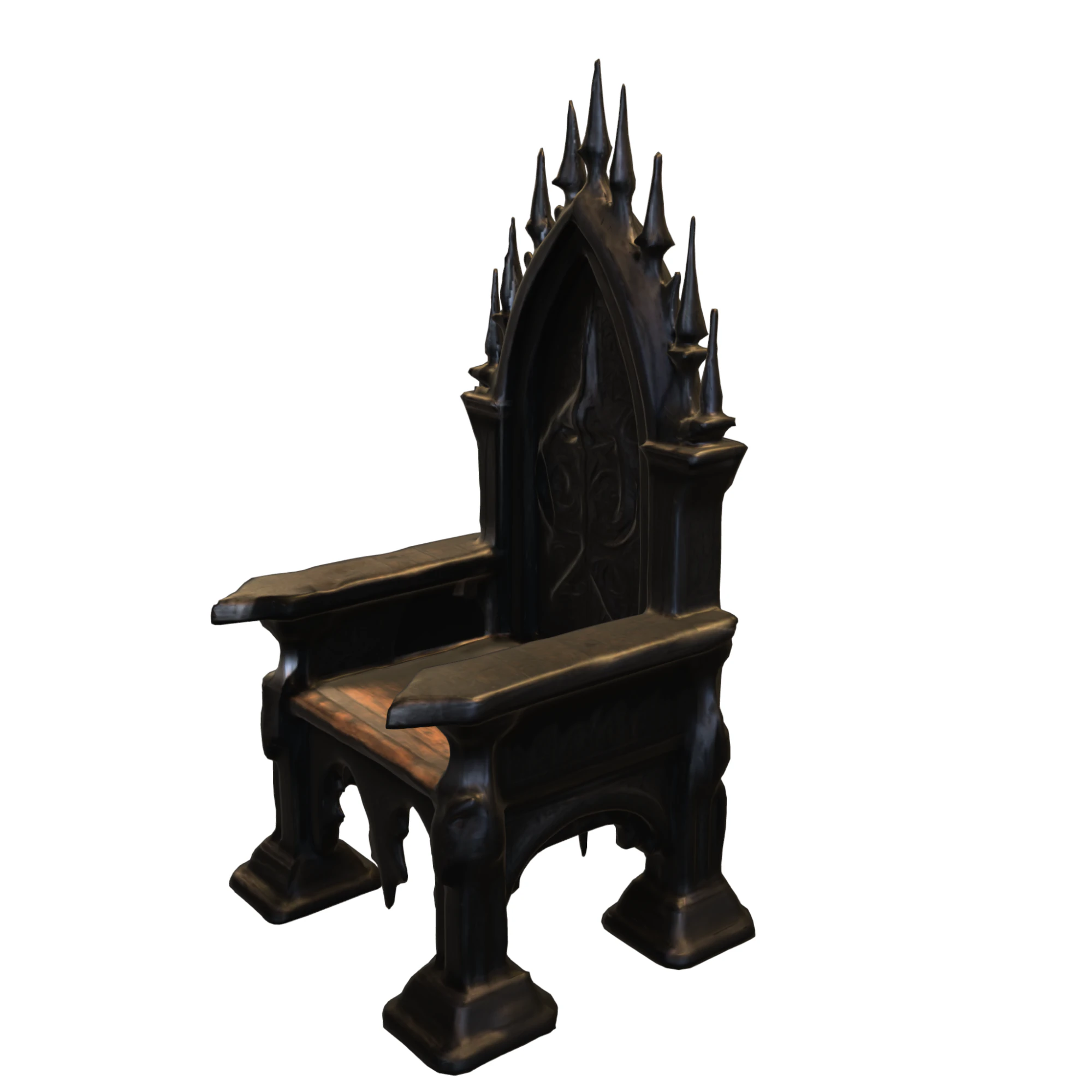 Dark Gothic Throne 3D Model .c4d .max .obj .3ds .fbx .stl .blend 