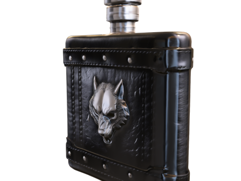 Wolf Emblem Flas Modelo 3D