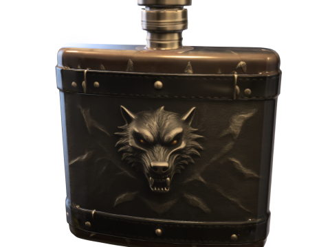 Wolf Emblem Flas Modello 3D