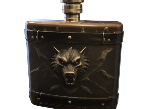 Wolf Emblem Flas 3D Model