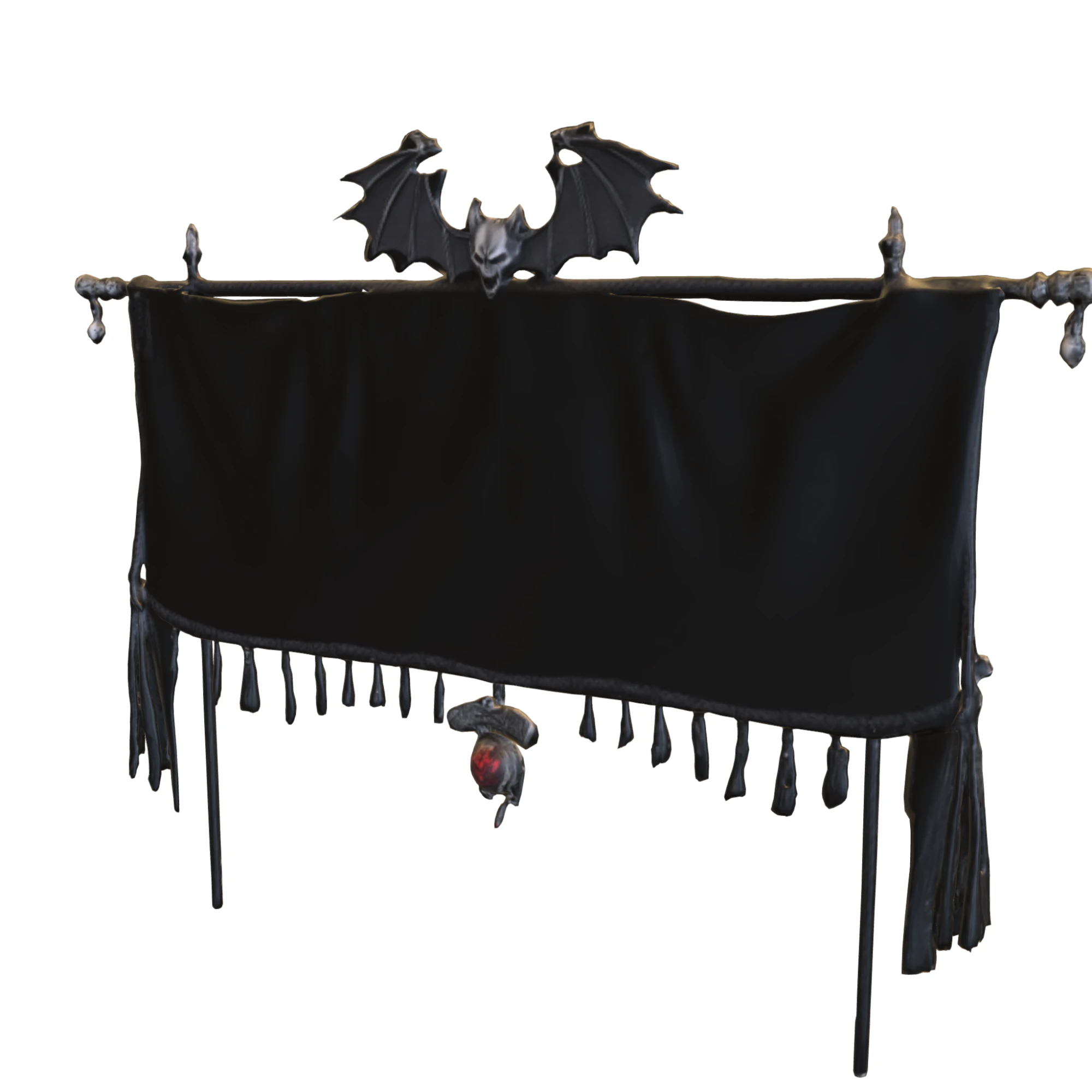 Ciemny sztandar nietoperza, gotycka fantazja Model 3D .c4d .max .obj .3ds .fbx .stl .blend 