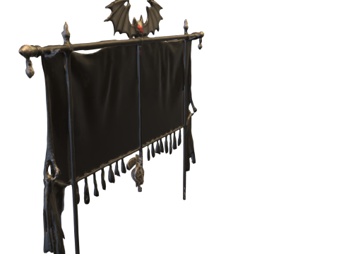 Dark Bat Banner Gothic Fantasy 3D Модель