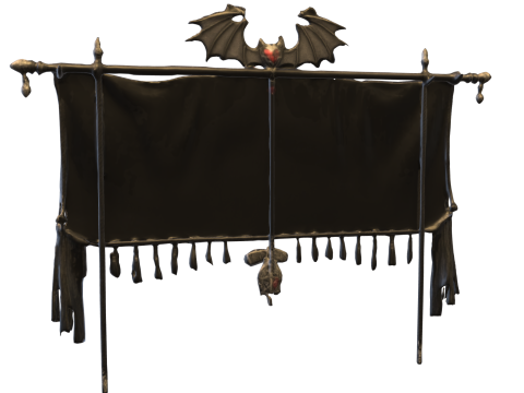 Dark Bat Banner Gothic Fantasy 3D Модель