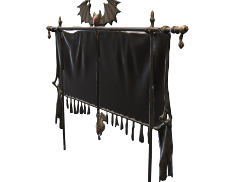 Dark Bat Banner Gothic Fantasy 3D Модель