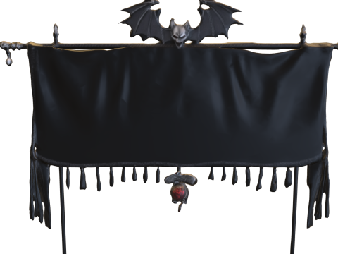 Dark Bat Banner Gothic Fantasy 3D Модель