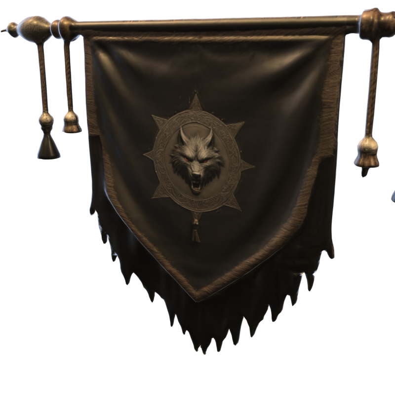 Wolf Crest Banner 3D Модель .c4d .max .obj .3ds .fbx .stl .blend