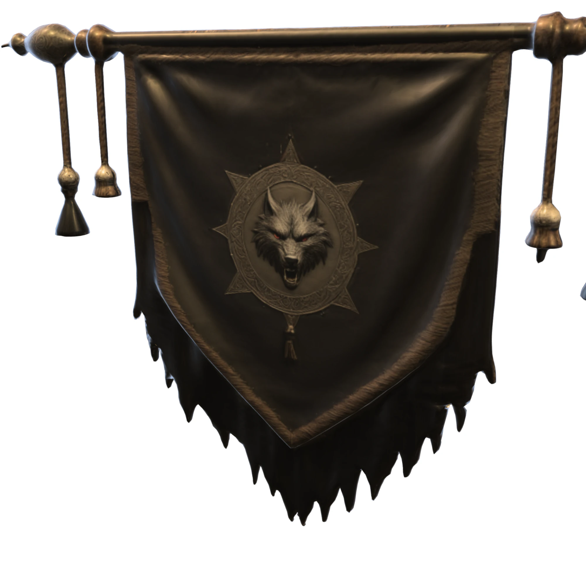 Wolf Crest Banner 3D Model .c4d .max .obj .3ds .fbx .stl .blend 