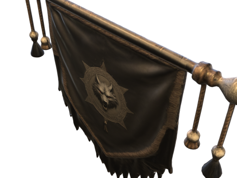 Wolf Crest Banner 3D Модель