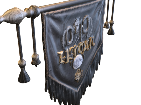 Wolf Crest Banner 3D Модель