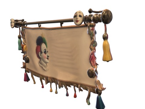 Carnival Jester Banner 3D Model