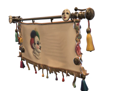嘉年华小丑横幅 3D 模型