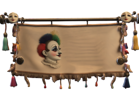 Carnival Jester Banner Modelo 3D