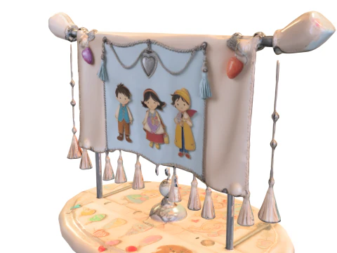 童话故事书横幅 3D 模型