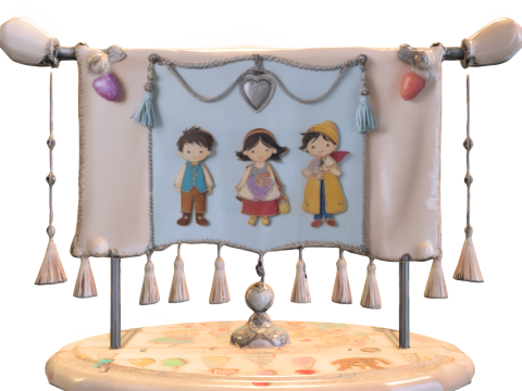 Fairy Tale Storybook Banner 3D Model
