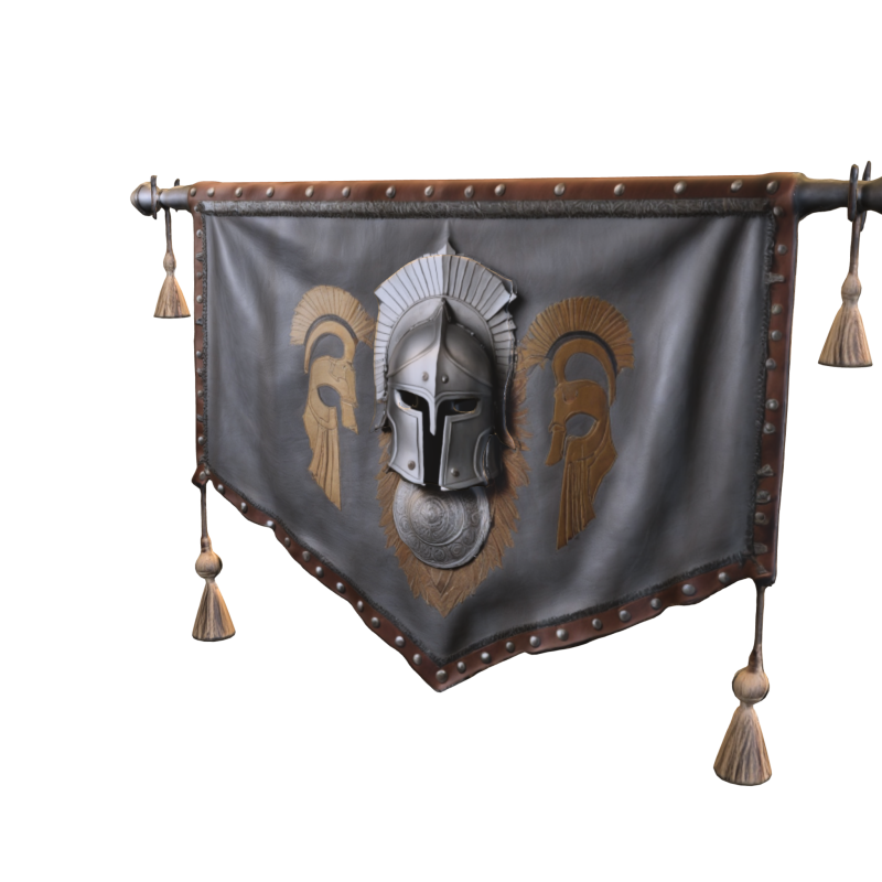 Spartan Honor Banner Ancient Warrior Model 3D .c4d .max .obj .3ds .fbx .stl .blend