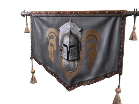 Spartan Honor Banner Ancient Warrior 3D Model