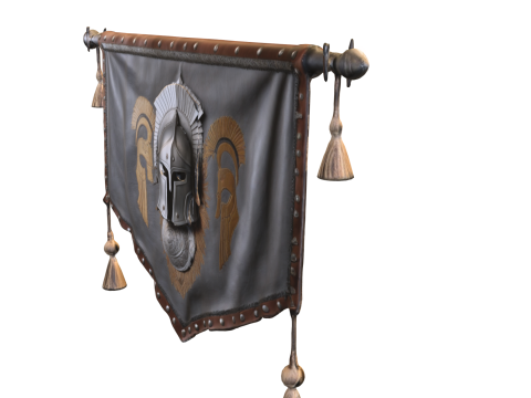 Spartan Honor Banner Ancient Warrior Model 3D