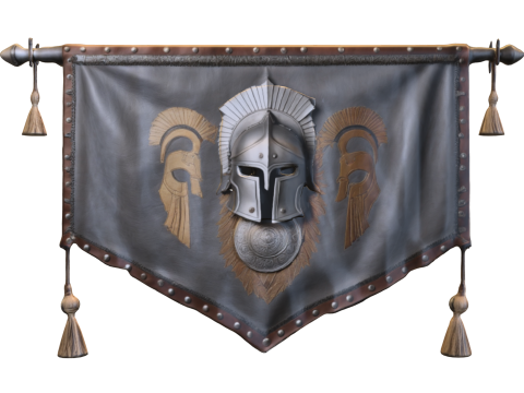Spartan Honor Banner Ancient Warrior Model 3D