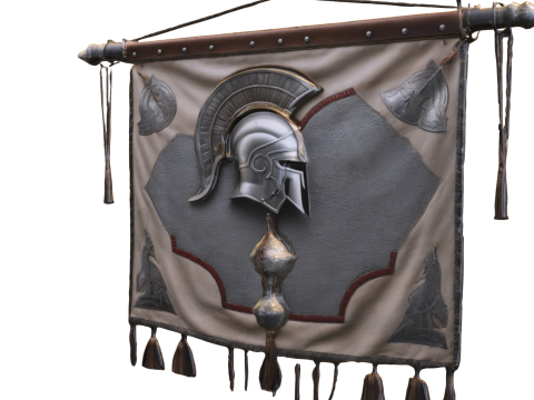 Roman Legion War Banner Ancient Spartan Flag 3D Model