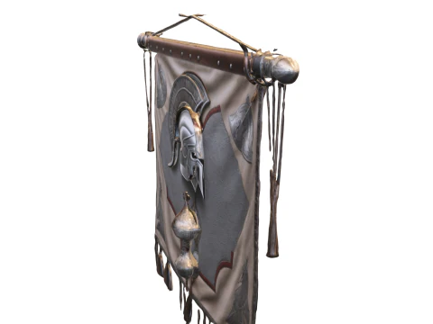 Roman Legion War Banner Ancient Spartan Flag 3D Model