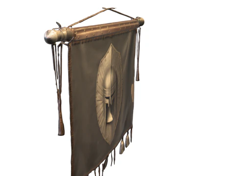 Roman Legion War Banner Ancient Spartan Flag 3D Model
