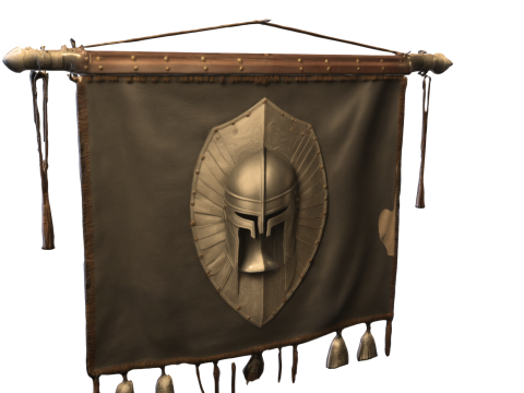 Roman Legion War Banner Ancient Spartan Flag 3D Model