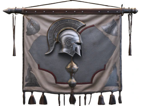 Roman Legion War Banner Ancient Spartan Flag 3D Model