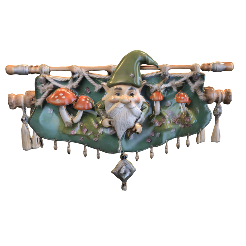 Fantasy Gnome Wall Banner Modelo 3D .c4d .max .obj .3ds .fbx .stl .blend 