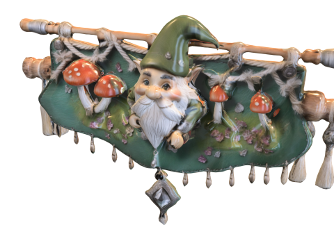 Fantasy Gnome Wall Banner Modelo 3D