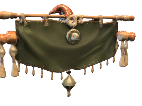 Fantasy Gnome Wall Banner Modelo 3D