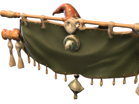 Fantasy Gnome Wall Banner Modelo 3D