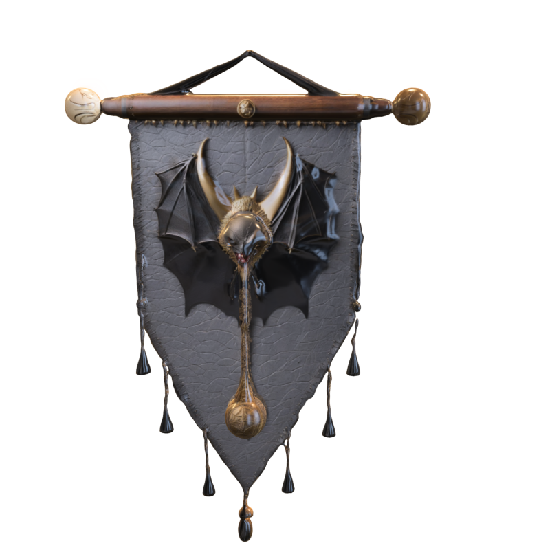 Dark Dragon Wall Banner Modelo 3D .c4d .max .obj .3ds .fbx .stl .blend