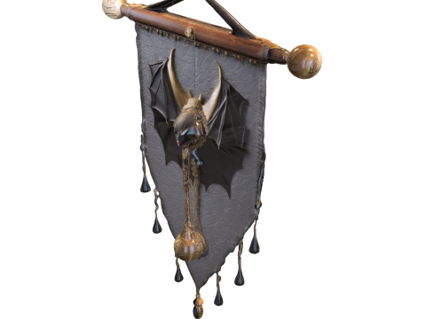 Dark Dragon Wall Banner Modelo 3D