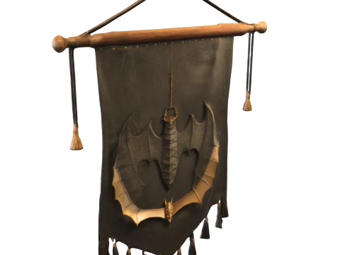 Gothic Bat Wall Banner 3D Model