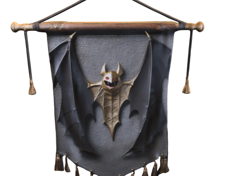 Gothic Bat Wall Banner 3D Модель