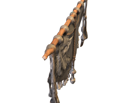 Wolf Clan Banner Tribal Fantasy Wall Decoration 3Dモデル
