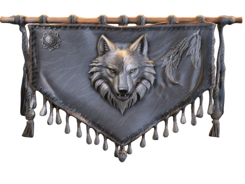 Kurt Klanı Afiş Kabile Fantezi Duvar Dekorasyonu 3D Model