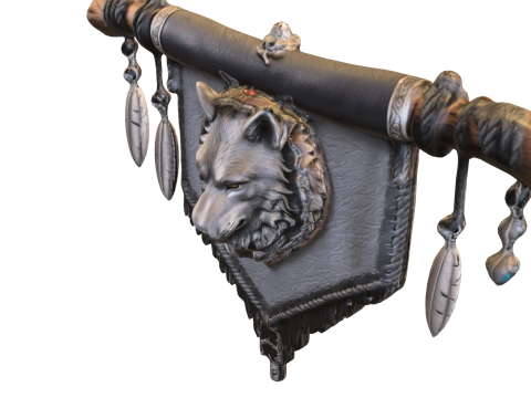 Wolf Totem Banner 3D-Modell