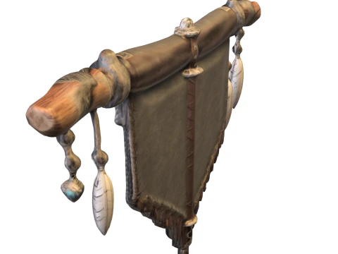 Wolf Totem Banner 3D Model