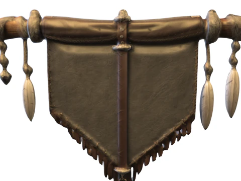 Wolf Totem Banner 3D Model