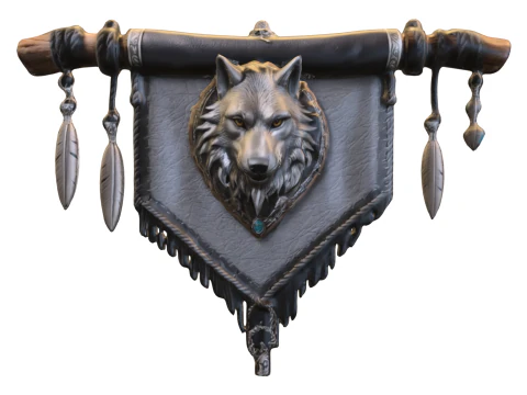 Wolf Totem Banner 3D Model