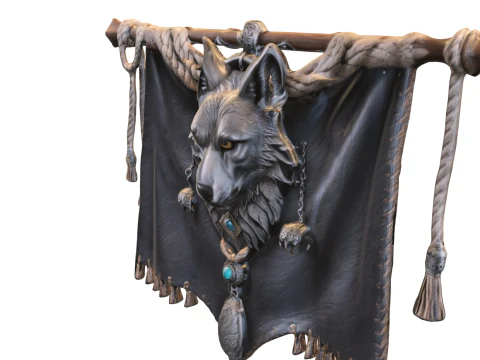 Wolf Spirit Banner 3D Model