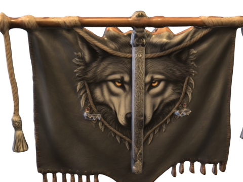 Wolf Spirit Banner 3D Модель