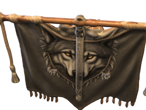 Wolf Spirit Banner 3D Модель