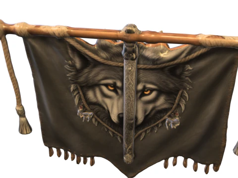Wolf Spirit Banner 3D Model