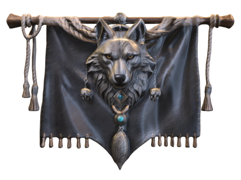 Wolf Spirit Banner 3D Модель