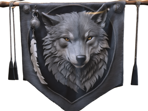 Tribal Wolf Spirit Banner 3Dモデル
