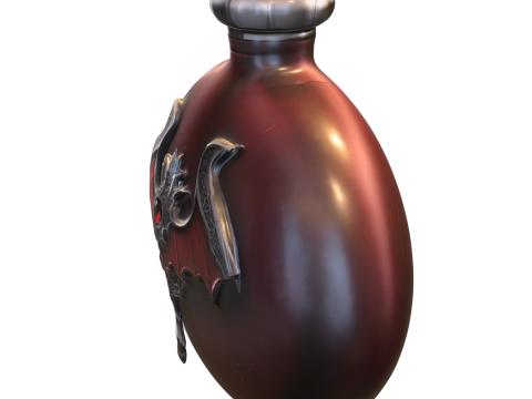 Crimson Bat Elixir Gothic Vampire Potion Bottle Model 3D