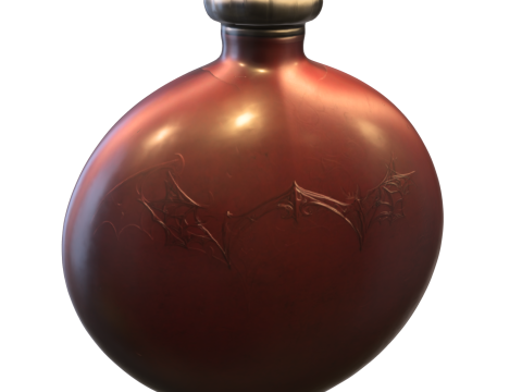 Crimson Bat Elixir Gothic Vampire Potion Bottle Model 3D